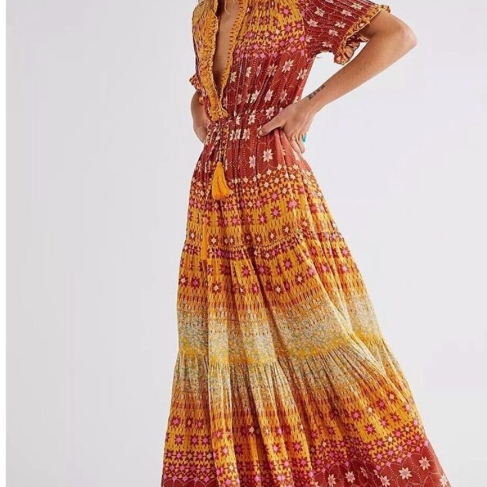 Free People Floral Rare Feelings Maxi Dress size M excellent like new condition